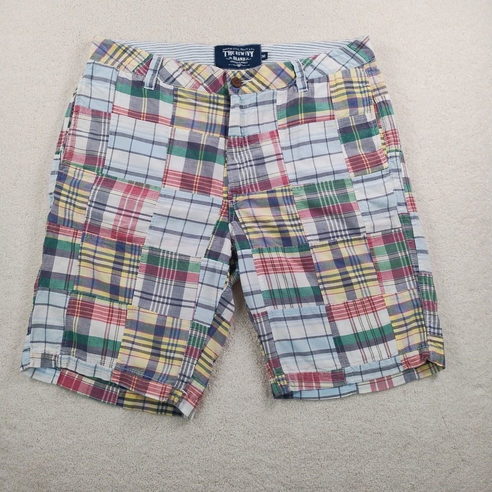 The New Ivy Madras Patchwork Shorts Men's 36 Plaid Preppy  Summer Golf Bermuda